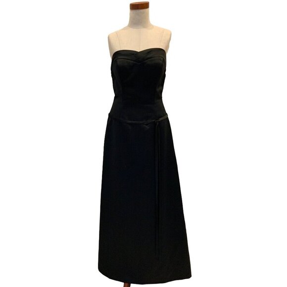 Bella Formals by Venus strapless black vintage gown Boned drop waist - Picture 1 of 10